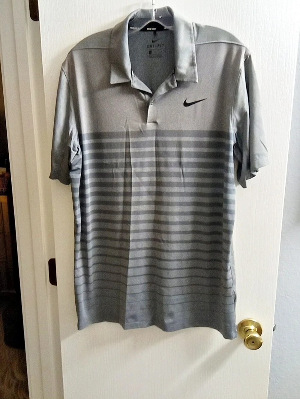 Nike Striped Polo Gray Small